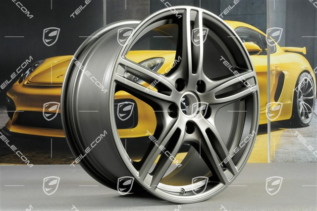 20" Komplet felg Panamera Turbo, 9,5J x 20 ET71 + 11,5J x 20 ET68, Platinum satynowy mat