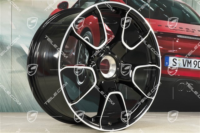 20"+21" Turbo S Exclusive Design Felgensatz, 9,5J x 20 ET44 + 12J x 21 ET70, Schwarz Hochglanz