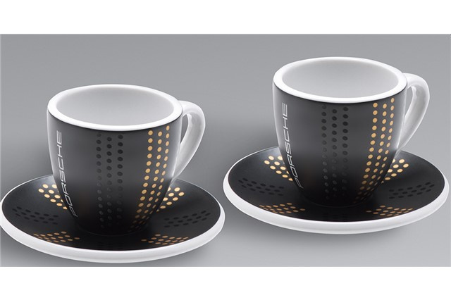 911 Kollektion, Espressotassen 2-er Set, schwarz/gold/silber, Limited Edition