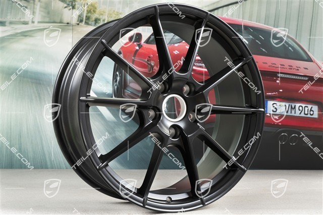 20" wheel rim set "Boxster Spyder", rims 8,5J x 20 ET57 + 10,5J x 20 ET47, black satin matt