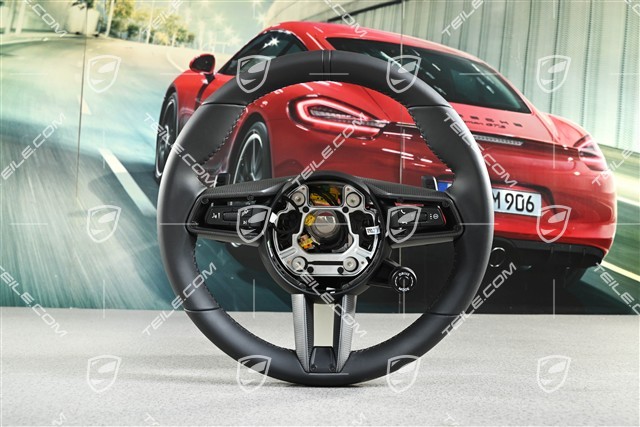 PDK, Multifunktions-Sportlenkrad aus Leder/Carbon, schwarz Sport Chrono Paket Plus, beheizbar