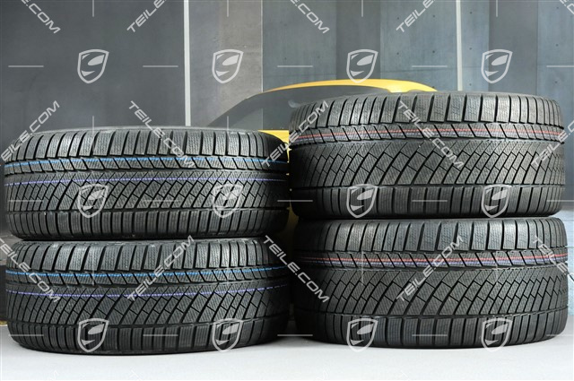 19-inch winter wheels set "Panamera S", rims 9J x 19 ET64 + 10,5 J x 19 ET62 + Continental ContiWinterContact PS830 P winter tyres 265/45 R19 + 295/40 R19, in black high gloss