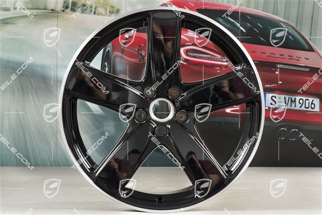 19-inch wheel rim "SportClassic", 8J x 19 ET21,  black high gloss