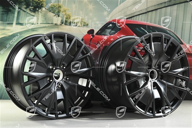 20" Felgensatz Turbo S Aero Design, 9J x 20 ET54 + 11J x 20 ET60, in Schwarz Seidenmatt