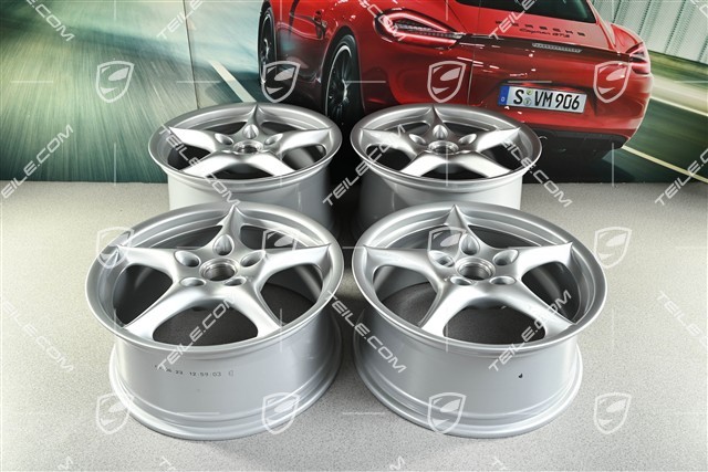 18-inch Carrera wheel set, 8J x 18 ET50 + 10J x 18 ET65