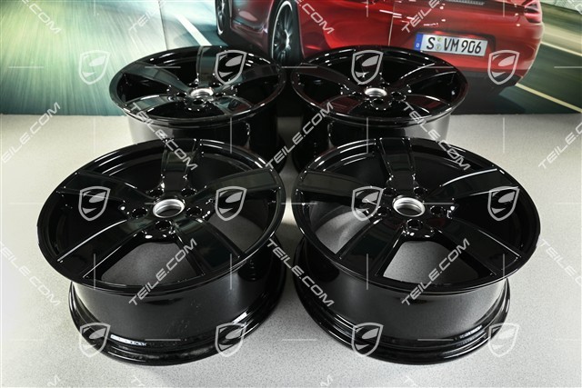 20-inch wheel rim set Carrera Sport, 8,5J x 20 ET57 + 10,5J x 20 ET51, black high gloss