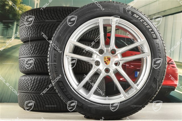 20" Cayenne Sport Winterräder Satz, Felgen 9J x 20 ET50 + 10,5J x 20 ET64 + NEUE Michelin Winterreifen 255/55 R20 + 295/45 R20, mit RDK-Sensoren