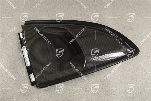 GT4RS Weissach Paket, Abdeckung Seitenfenster Lufteinlass, carbon glanzend, R