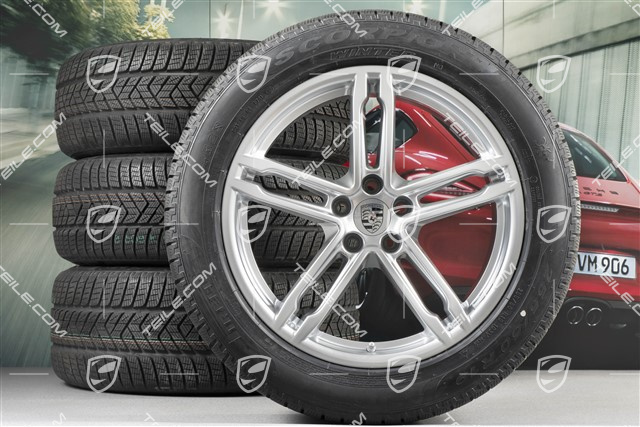 19-inch "Macan Turbo" winter wheels set, rims 8J x 19 ET21 + 9J x 19 ET21 + NEW Pirelli winter tyres 235/55 R19 + 255/50 R19 (0 km, DOT/prod.year 2016), with TPMS