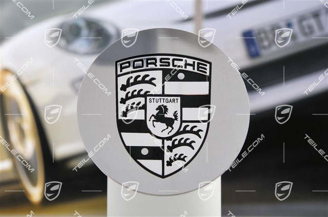 Raddeckel, poliert, konkav, Wappen schwarz, für 19" Turbo I Felgen