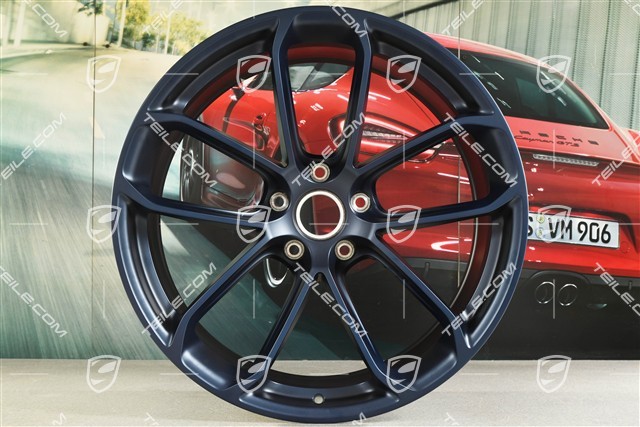 22" komplet felg GT, felgi 10,5J x 22 ET49 + 11,5J x 22 ET52, granatowe - ocean blue pearl effect