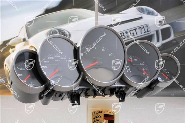 Kombiinstrument, Carrera2/2S/4/4S Tiptronic-Getriebe, Zifferblätter in Schwarz