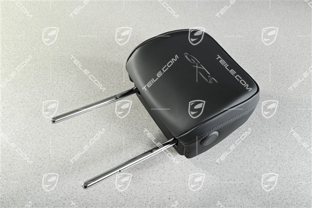 Kopfstütze mit GTS Schriftzug, Vordersitze, Glattleder, Schwarz