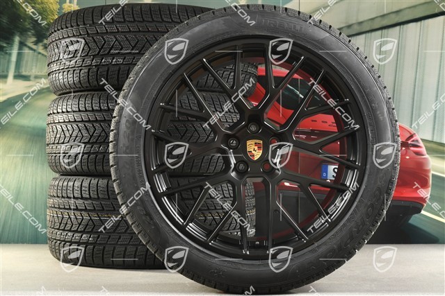 20" Koła zimowe komplet, RS SPYDER, felgi 9J x 20 ET26 + 10J x 20 ET19 + NOWE opony zimowe Pirelli 265/45 R20 + 295/40 R20, czarny półmat, z czujnikami ciśnienia
