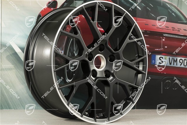 20+21-inch wheel rim set RS Spyder, rims: front 8,5J x 20 ET50 + rear 11,J x 21 ET67, black satin matt