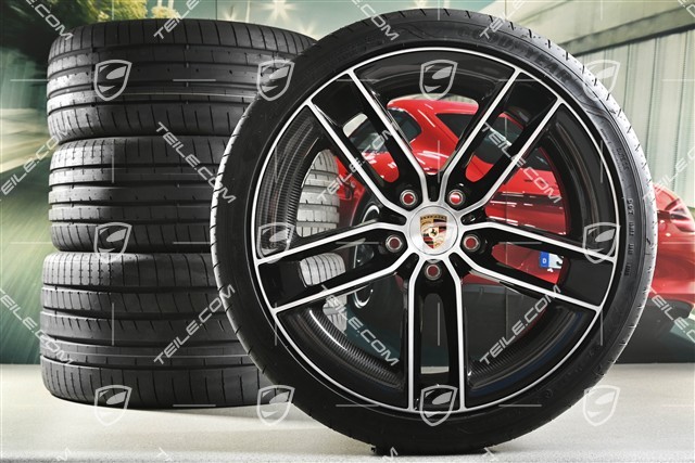 20"+21" Koła letnie Carrera Exclusive Design CARBON, komplet, felgi 8,5J x 20 ET50 + 11,5J x 21 ET79 + opony letnie Goodyear "Eagle F1 Asymmetric3" 245/35 R20 + 305/30 R21, z czujnikami RDK, z karbonowymi spojlerami