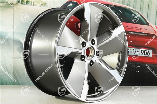21" Felge Taycan Exclusive Design, 11,5J x 21 ET66, Platium Seidenmatt, hinten, R