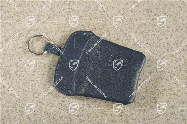 Schlüsseltasche aus Leder, Marineblau, Porsche 911 70er bis 90er Jahre