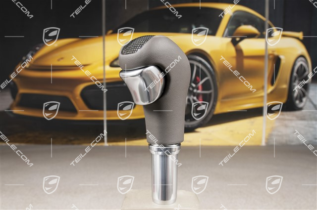 Gearshift knob carbon, leather, Agate grey