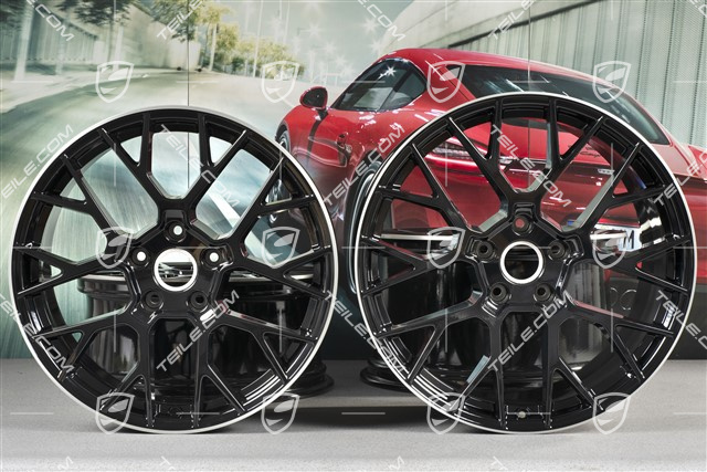 20+21" Felgensatz RS Spyder, Felgen: vorne 8,5J x 20 ET53 + hinten 11,5J x 21 ET67, in Schwarz Hochglanz