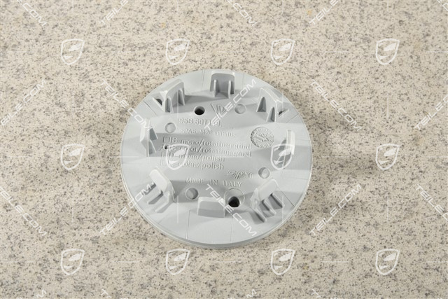 Hub cap, concave, coloured crest, RS Spyder, aluminium milling