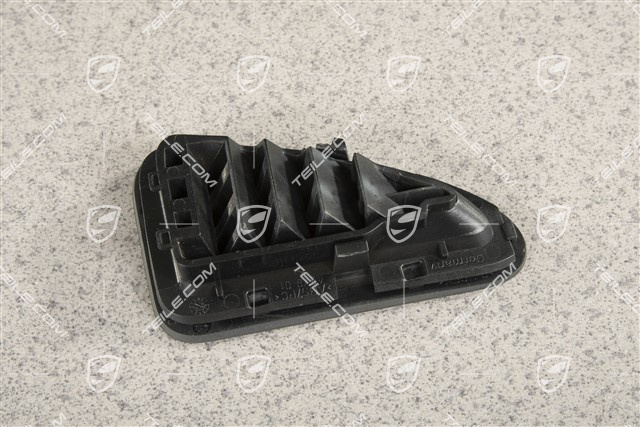 Dashboard side vent / grille / defroster trim, upper, Stone grey, L