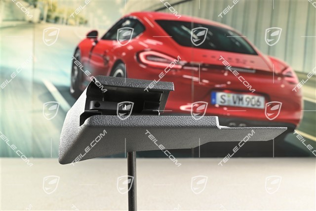 Front seat rail cover, rear, Satin black, L