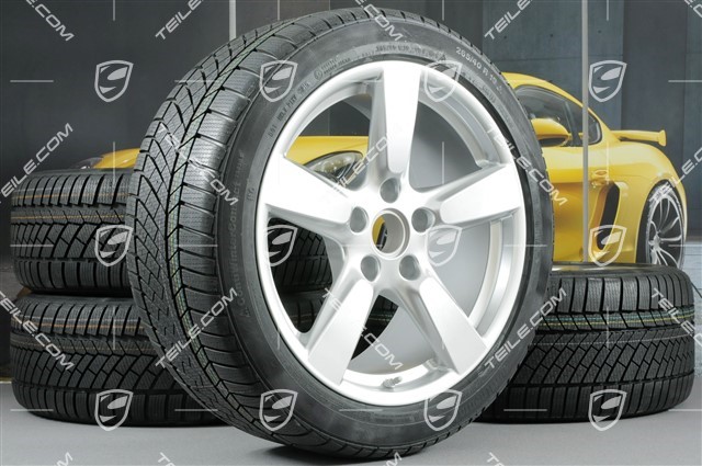 19" Winterräder Satz "Cayman S", Felgen 8J x 19 ET57 + 9,5J x 19 ET45 + NEUE Continental WinterContact TS 830P Winterreifen 235/40 R19 + 265/40 R19, mit RDK-Sensoren