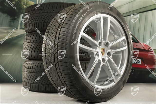 20" Cayenne Sport Winterräder Satz, Felgen 9J x 20 ET50 + 10,5J x 20 ET64 + Continental Winterreifen 275/45 R20 + 305/40 R20, mit RDK-Sensoren