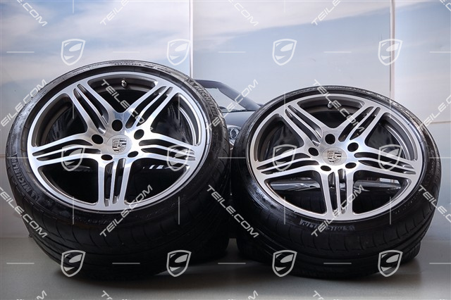 19" Sommerräder Satz Turbo I, Felgen 8,5J x 19 ET 56 + 11J x 19 ET51 + NEUE Sommerreifen 235/35 ZR19 + 305/30 ZR19, RDK-Sensoren