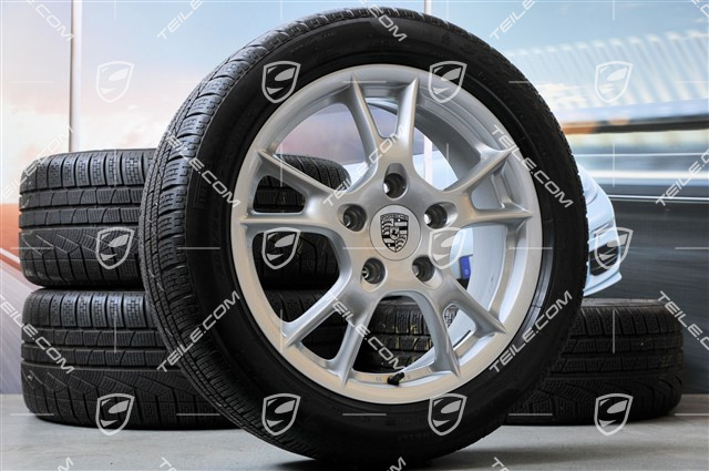17" Boxster II winter wheels set, rims 6,5J x 17 ET55 + 8J x 17 ET40 + NEW winter tyres 205/55 R17 + 235/50 R17