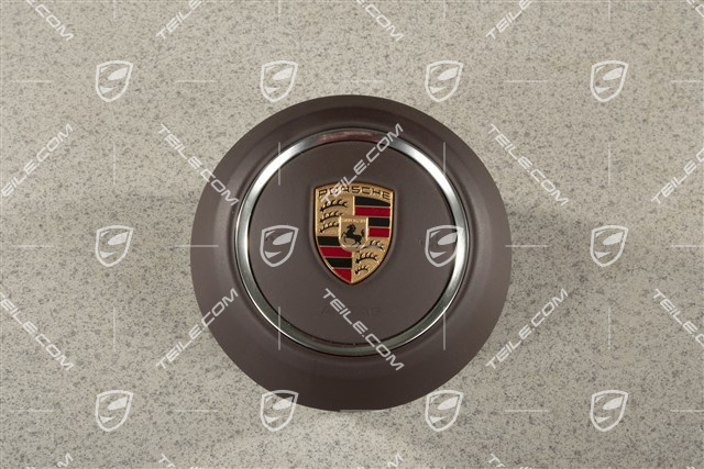 Airbag unit, leather, Marsala red / Galvanic Silver