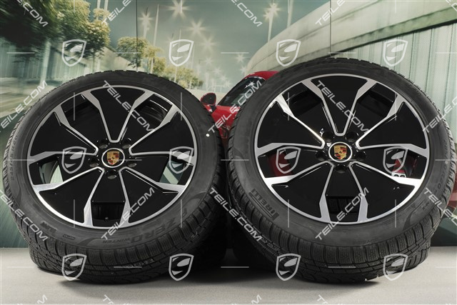 20" Turbo Aero Design Winterräder Satz, Felgen 9J x 20 ET54 + 11J x 20 ET60 + NEUE Pirelli Winterreifen 245/45 R20 + 285/40 R20