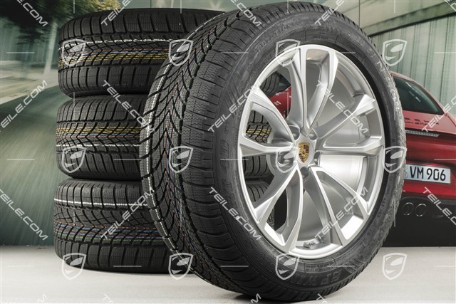 19" "Macan Design" koła zimowe komplet, felgi 8,5J x 19 ET21 + 9J x 19 ET21 + NOWE opony zimowe Dunlop SP Winter Sport 4D 235/55 R19 + 255/50 R19, z czujnikami ciśnienia RDK