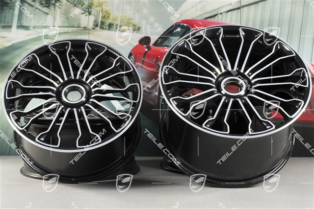 21"+20" 918 SPYDER Felgensatz, Zentralverschluss, 12,5J x 21 ET57 + 9,5J x 20 ET57, czarny wysoki połysk
