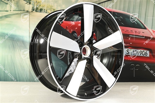 22" Macan Sport, komplet felg, 9J x 22 ET29 + 11J x 22 ET47, czarne z wysokim połyskiem