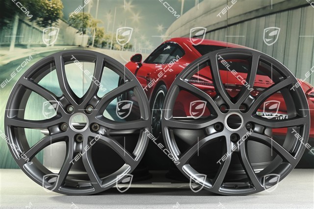 21-inch wheel rim set Exclusive Design, 9,5J x 21 ET46 + 11J x 21 ET58, Vesuvius grey