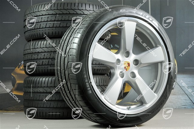 20" Sport Classic komplet kół letnich, GT-Silber metalik, felgi 9,5J x 20 ET65 + 11,5 x 20 ET63 + opony letnie Michelin 255/40 ZR20 + 295/35 ZR20, bez czujników ciśnienia