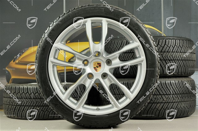 19" winter wheel set Boxster S, rims 8J x 19 ET57 + 9,5J x 19 ET45 + NEW tyres Michelin Pilot Alpin 4 235/40 R19 + 265/40 R19, without TPMS.