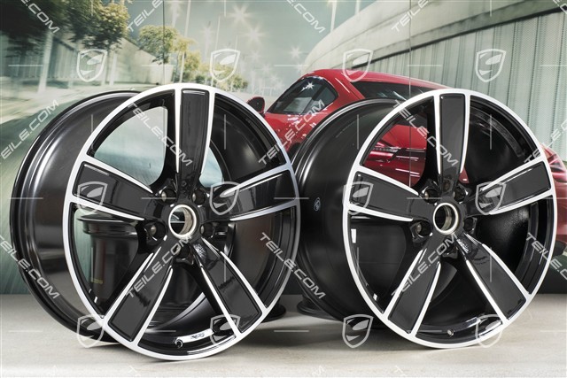22" Komplet felg Cayenne Sport Classic, 10J x 22 ET48 + 11,5J x 22 ET61, czarny perłowy metalik / Jet Black Metallic