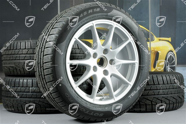 18" Panamera S, Winterräder Satz, 8J x 18 ET 59 + 9J x 18 ET 53 + Reifen Pirelli Sottozero II 245/50 R18 + 275/45 R18