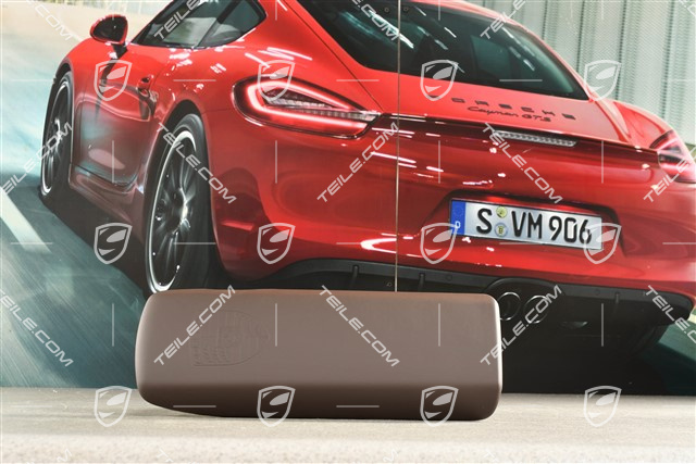 Armlehne Deckel mit Porsche Wappen, Espresso