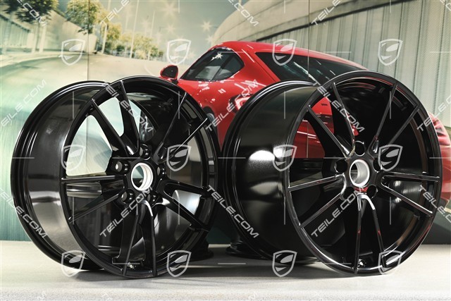19+20" Felgensatz Carrera, Felgen: vorne 8,5J x 19 ET52 + hinten 11,5J x 20 ET67, schwarz hochglanz
