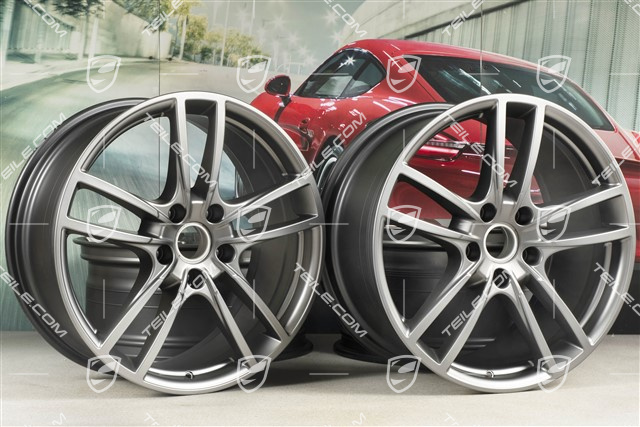 20" Cayenne COUPE Sport Felgensatz, 10,5J x 20 ET55 + 9J x 20 ET50, Platinum-Seidenmatt