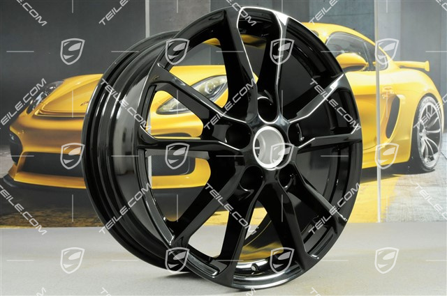 18'' Komplet felg Cayenne facelift 2014->, 8J x 18 ET53, czarny wysoki połysk