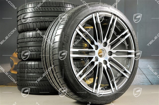 20" Turbo III koła letnie, komplet, felgi 9,5J x 20 ET65 + 11J x 20 ET68 + NOWE opony 255/40 R20 + 295/35 R20, z czujnikami ciśnienia