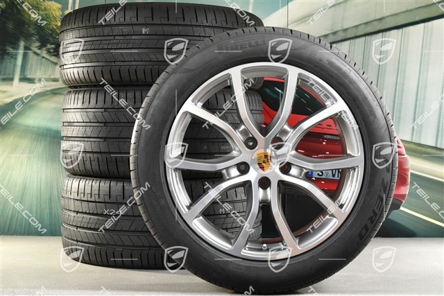 21" Cayenne COUPE Exclusive Design Sommerräder Satz, Felgen 9,5J x 21 ET46 + 11,0J x 21 ET49 + NEUE Pirelli Sommerreifen 285/40 R21 + 315/35 R21, mit RDK-Sensoren