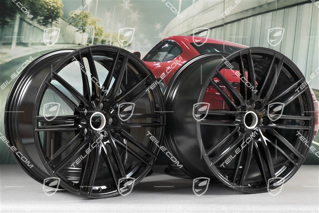 22" Felgensatz Turbo IV, 10J x 22 ET48 + 11,5J x 22 ET61, schwarz hochglanz