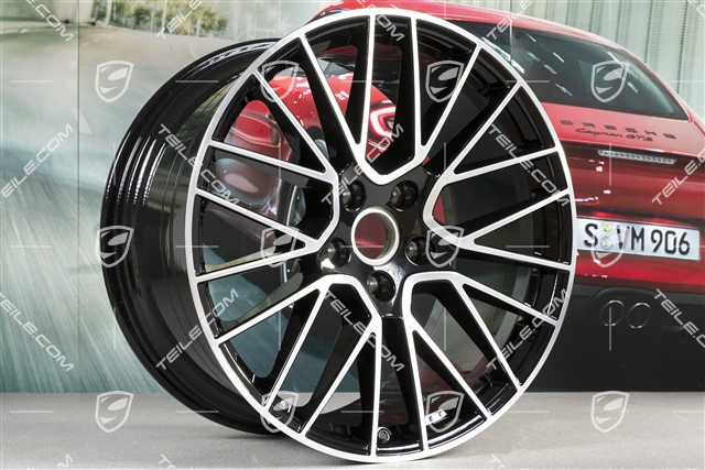 21" Felgensatz Cayenne RS Spyder, 11J x 21 ET58 + 9,5J x 21 ET46, schwarz hochglanz