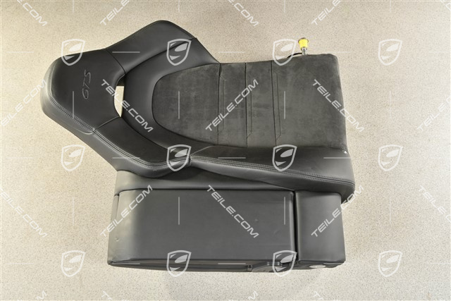 Oparcie tylne, podłokietnik, skóra/alcantara, GTS, czarne, L